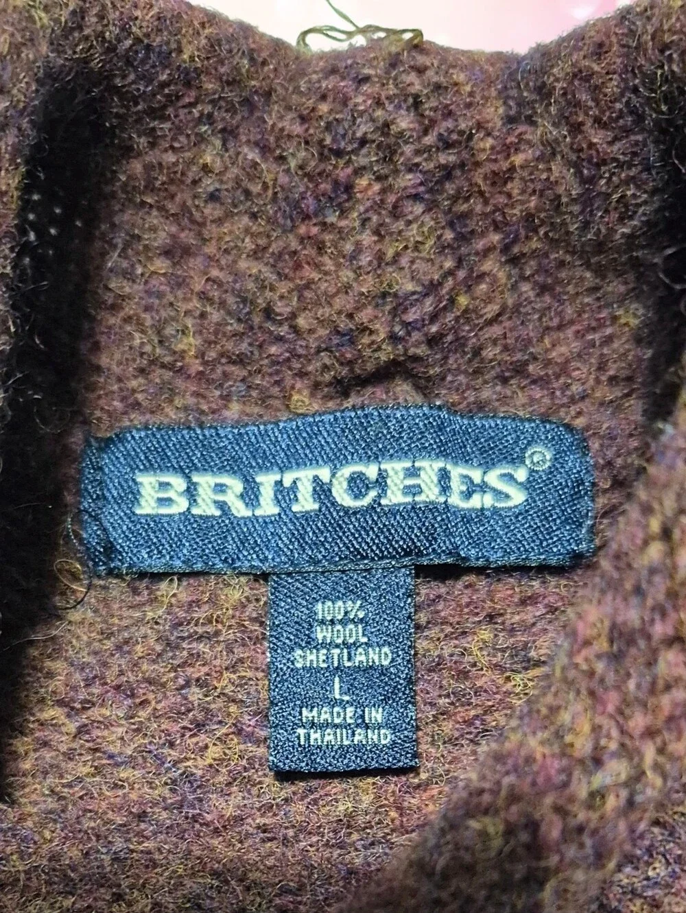Mens Britches Sweater 100% Wool Size Large